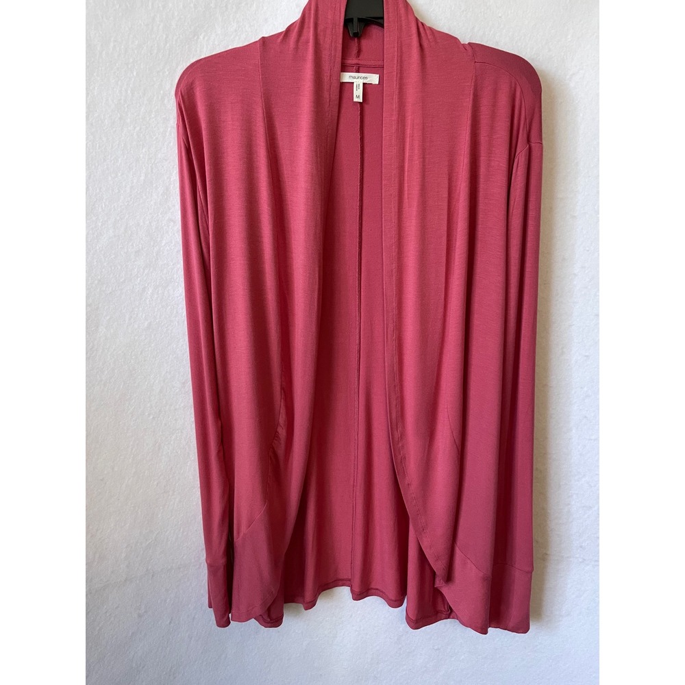 Maurices Pink Open Front Draped Cardigan Sweater Womens Medium Rose Lightweight